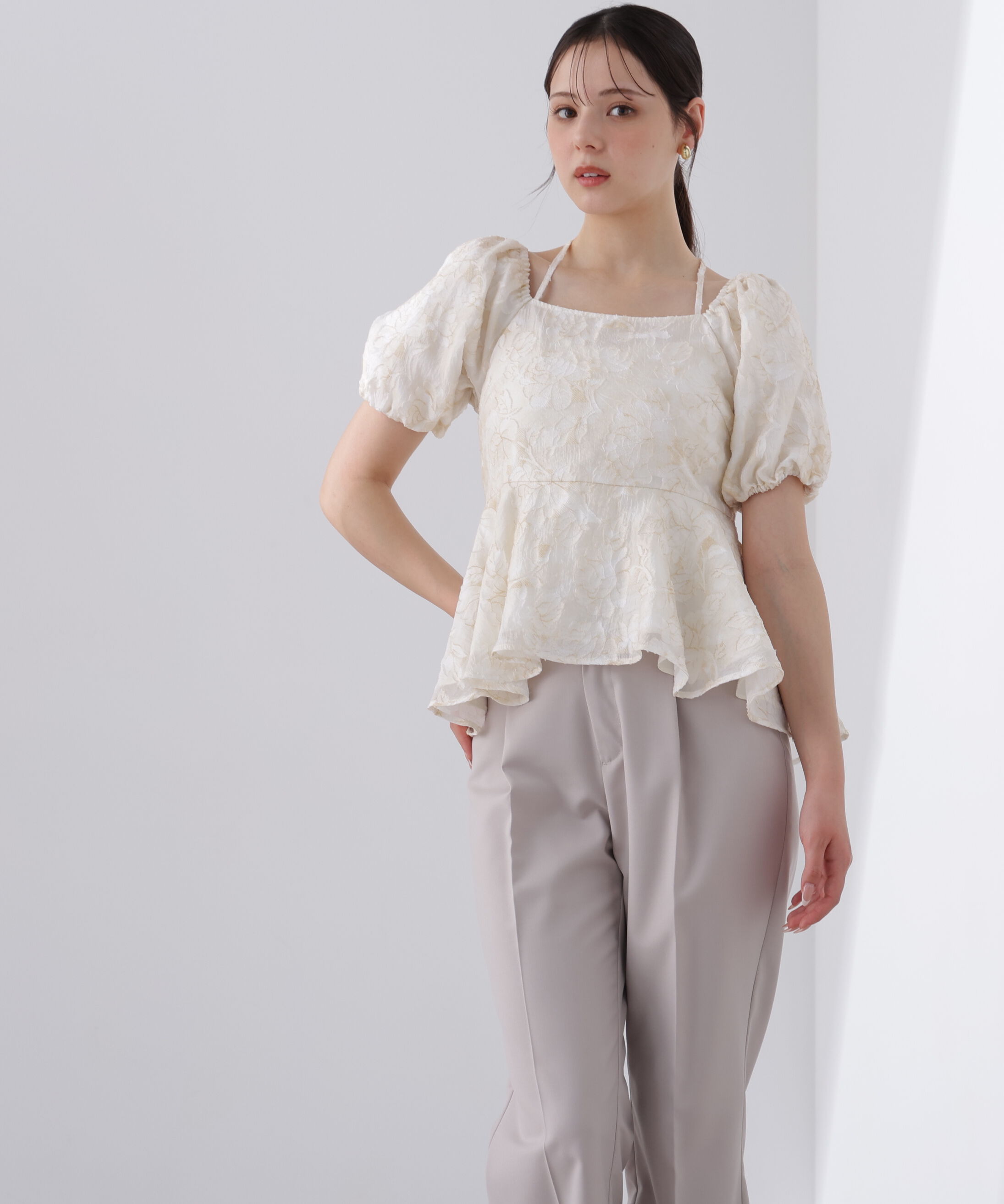 PROPORTION BODY DRESSING「〈Lou Lou fee（ルルーフェ）〉バルーンスリーブペプラムセットアップ」|ワンピース|
