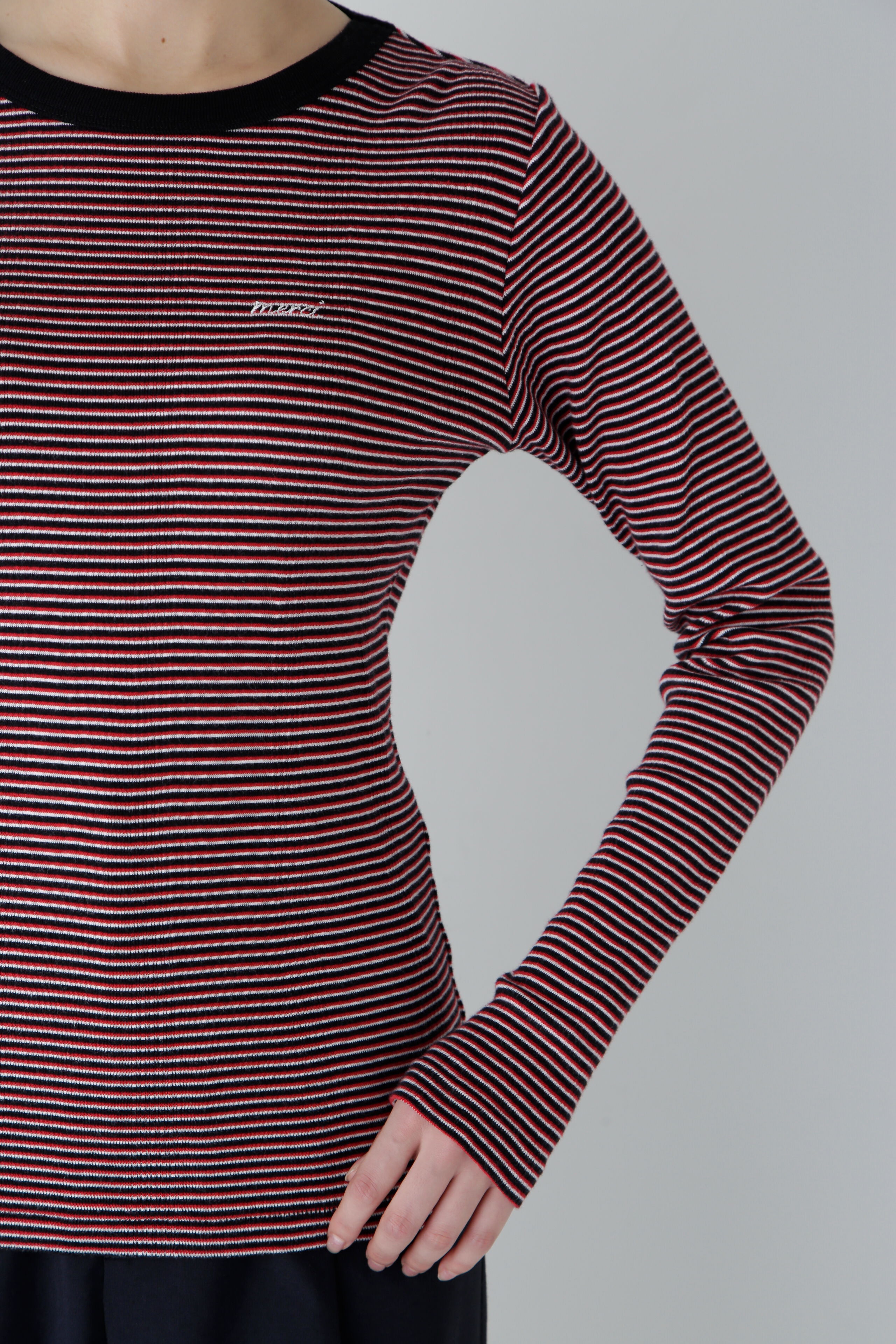  「◆パネルリブロングスリーブＴシャツ」|Tシャツ・カットソー|