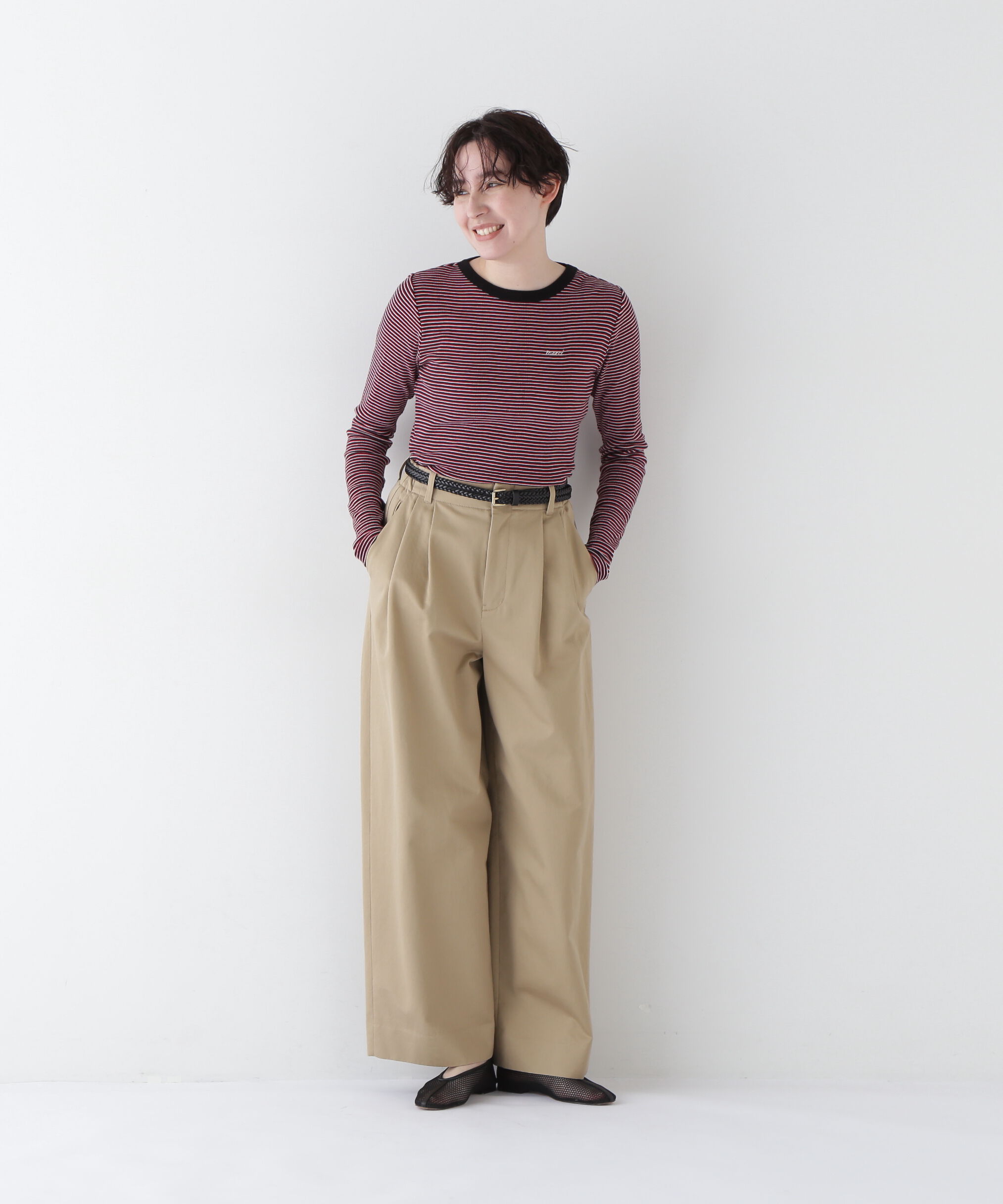  「◆パネルリブロングスリーブＴシャツ」|Tシャツ・カットソー|