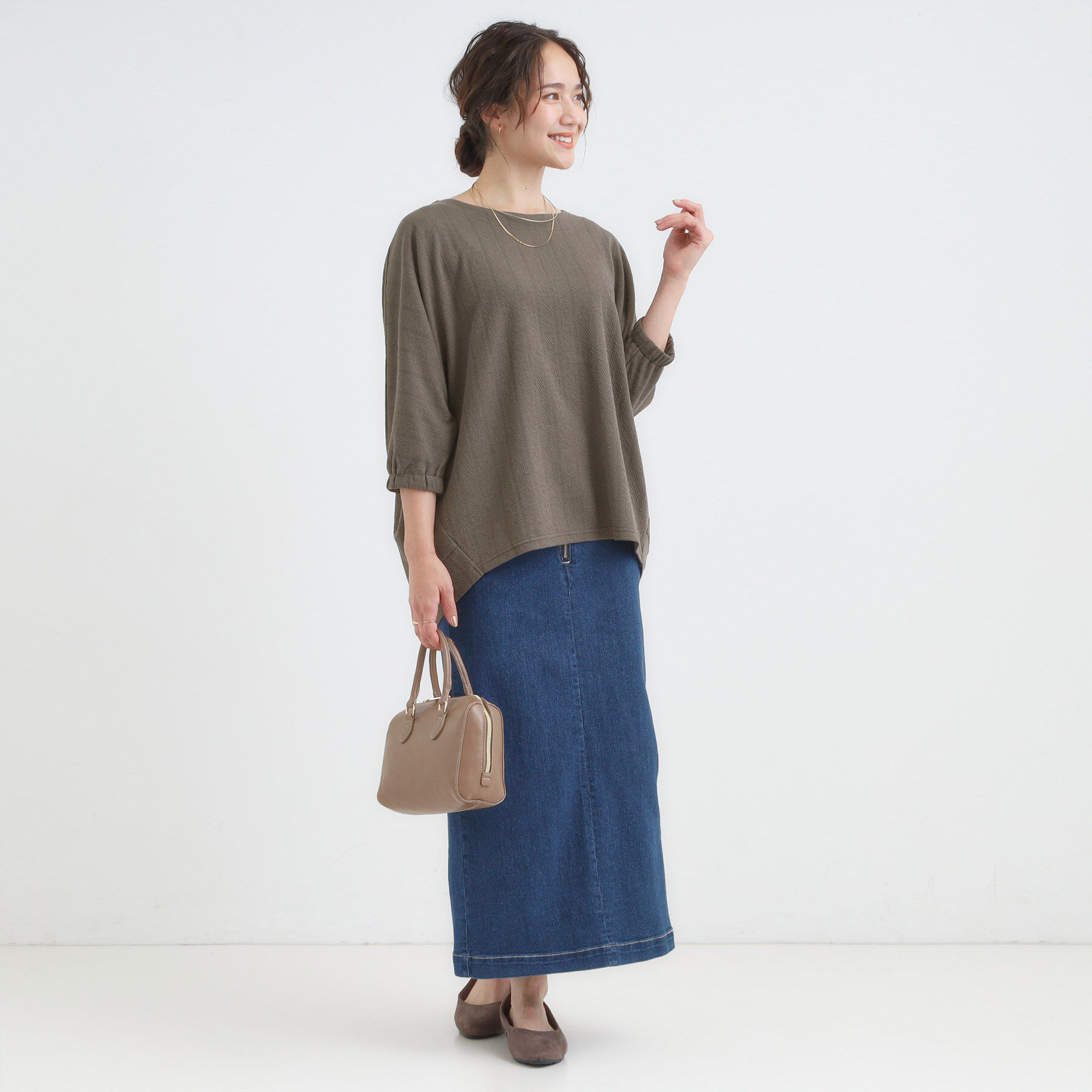 SHOO･LA･RUE「【S-LL/7分袖】ゆるシルエットが心地よい ドルマントップス」|Tシャツ・カットソー|