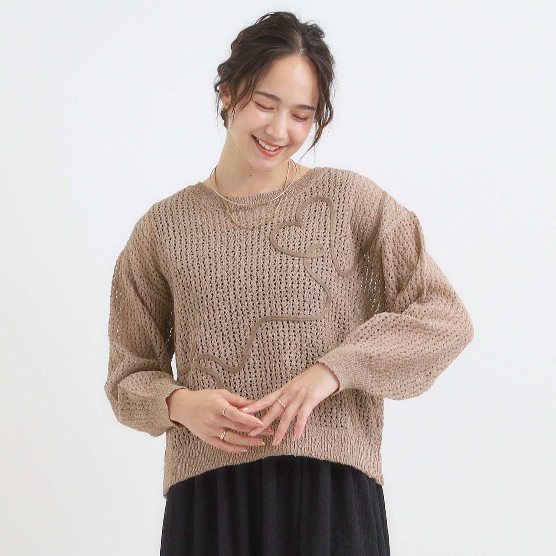 SHOO･LA･RUE「コード刺繍アソートメッシュカーディガン」|カーディガン|