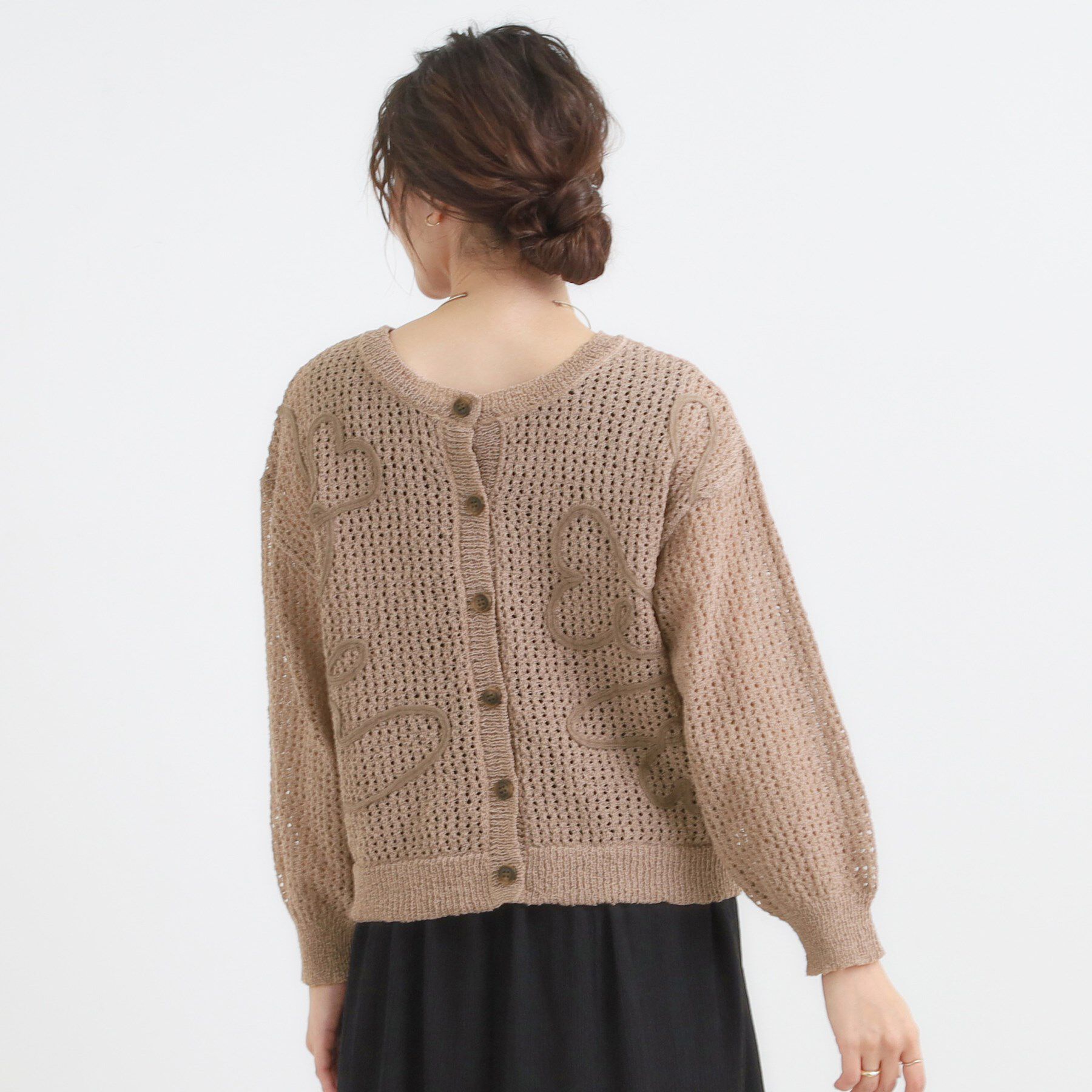 SHOO･LA･RUE「コード刺繍アソートメッシュカーディガン」|カーディガン|
