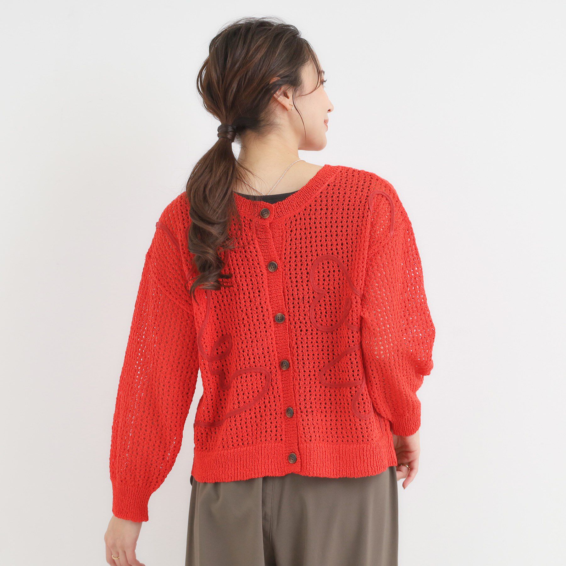 SHOO･LA･RUE「コード刺繍アソートメッシュカーディガン」|カーディガン|