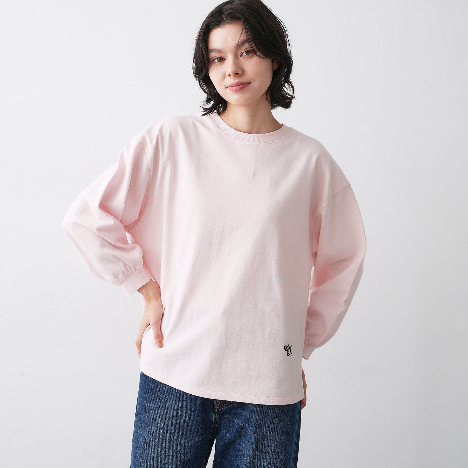 Dessin「【360度可愛い・洗える】バックヘンリーカットソー」|Tシャツ・カットソー|ライトピンク(070