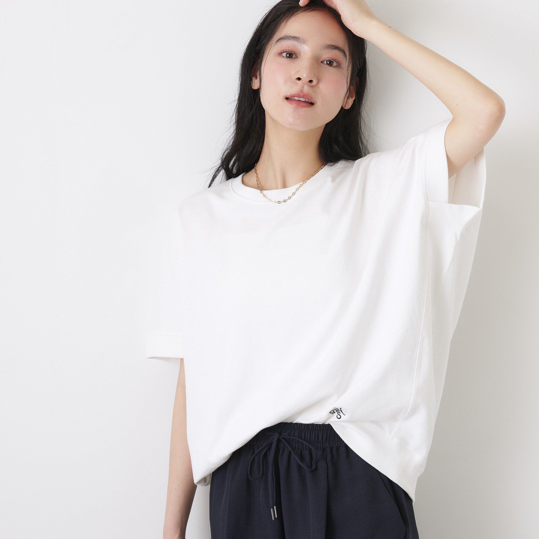 Dessin「【洗える】ミニ裏毛ドルマンスリーブプルオーバー」|Tシャツ・カットソー|ホワイト(002)