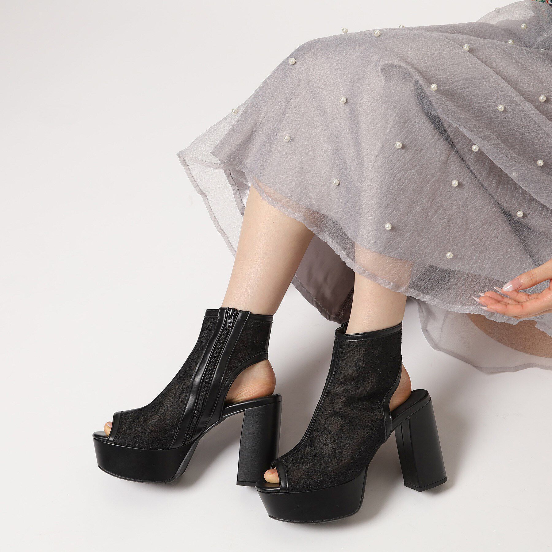 ESPERANZA「厚底ラク盛りブーツヒールサンダル」|ショートブーツ|
