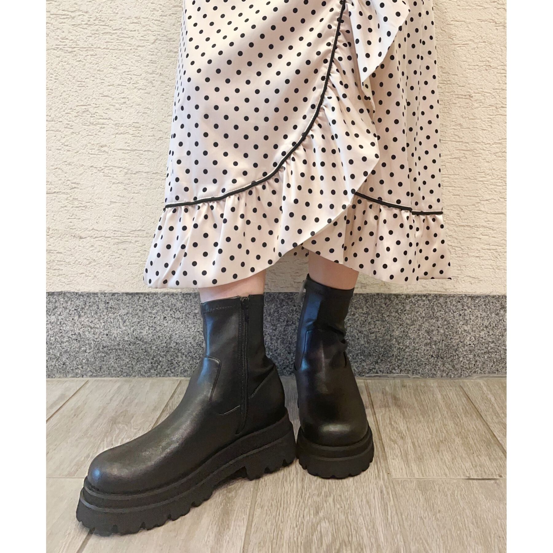 ESPERANZA「【レイン対応】厚底トラックソールショートブーツ」|ショートブーツ|