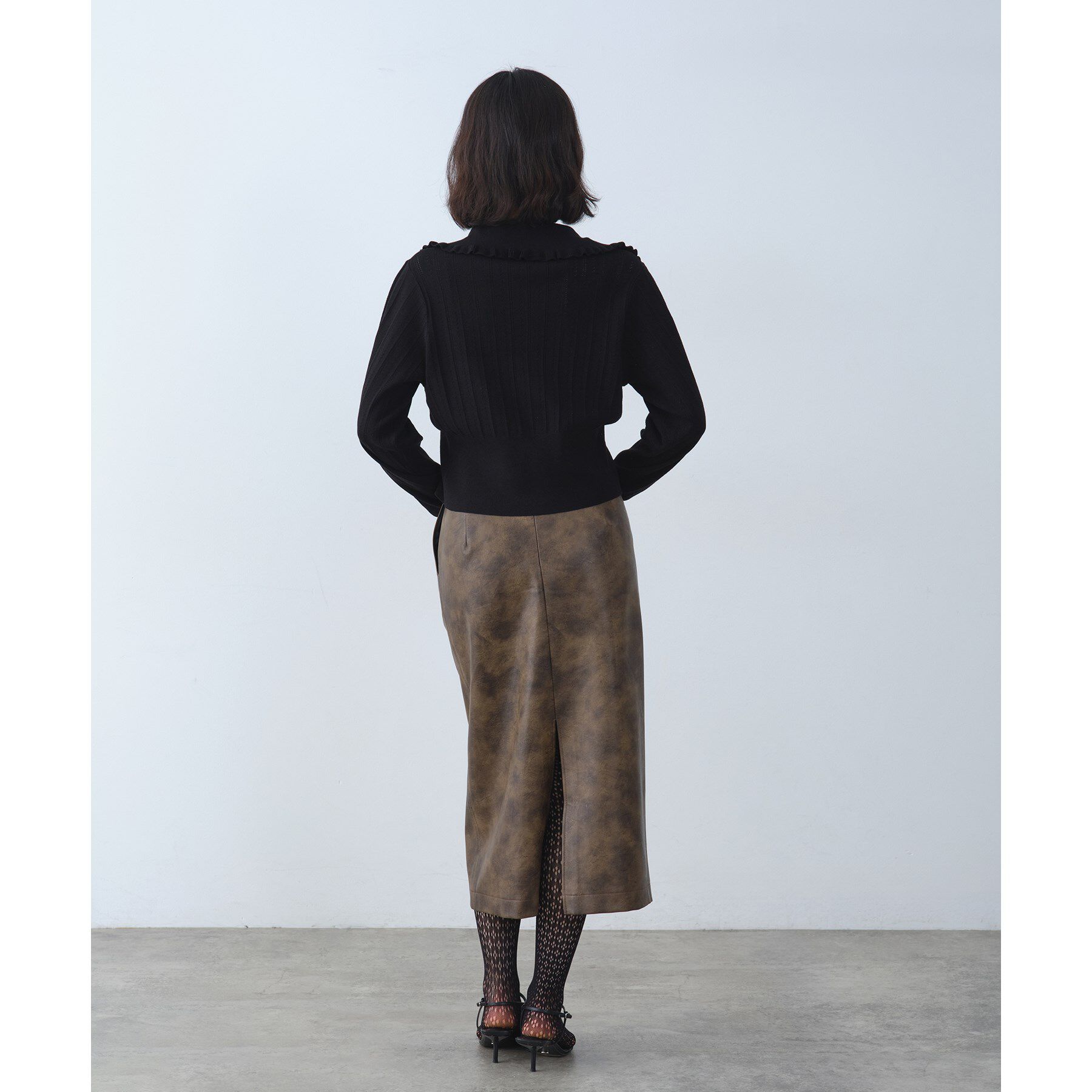 CODE A「sleek collar knit」|カーディガン|