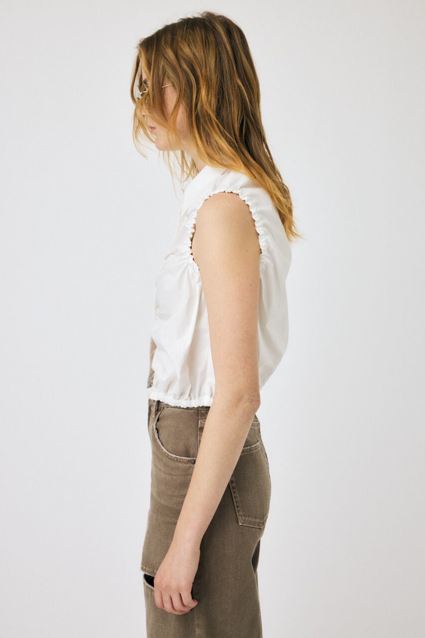 MOUSSY「GATHER SLEEVELESS シャツ」|シャツ・ブラウス|