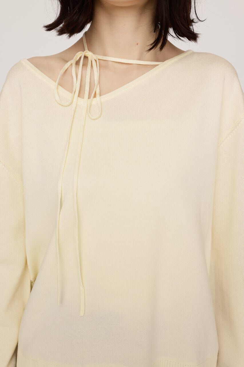 SLY「LACE TRIM V NECK KNIT トップス」|ニット・セーター|