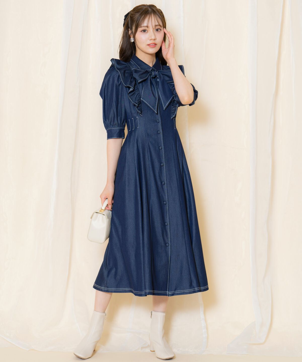 WILLSELECTION「タックウエストフリルシャツワンピース」|ワンピース|