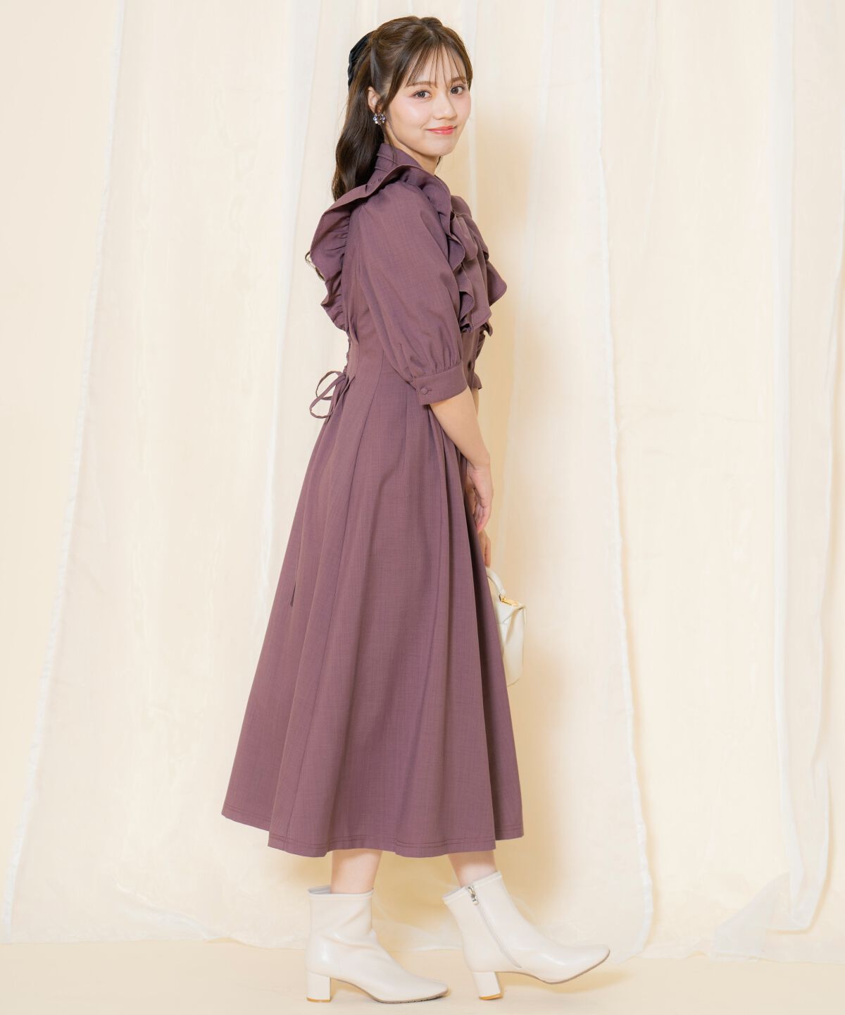 WILLSELECTION「タックウエストフリルシャツワンピース」|ワンピース|