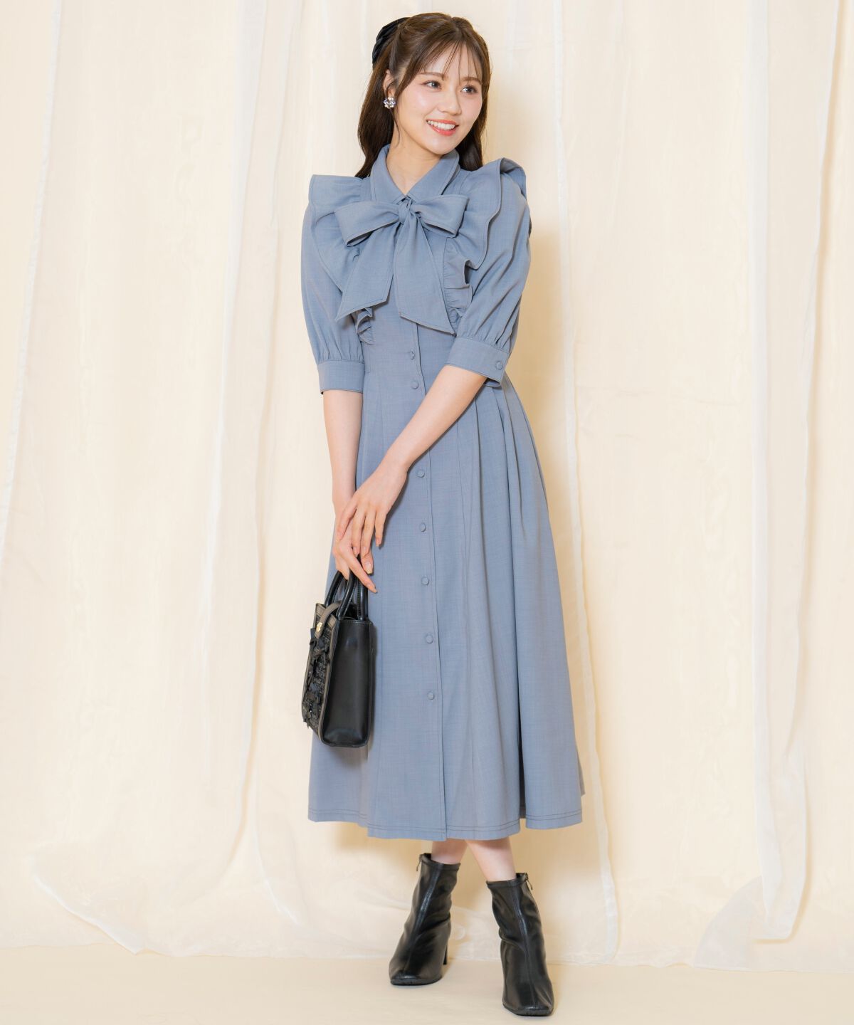 WILLSELECTION「タックウエストフリルシャツワンピース」|ワンピース|