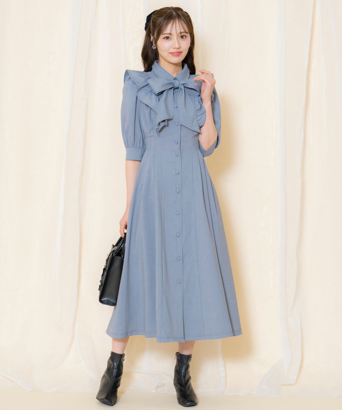 WILLSELECTION「タックウエストフリルシャツワンピース」|ワンピース|