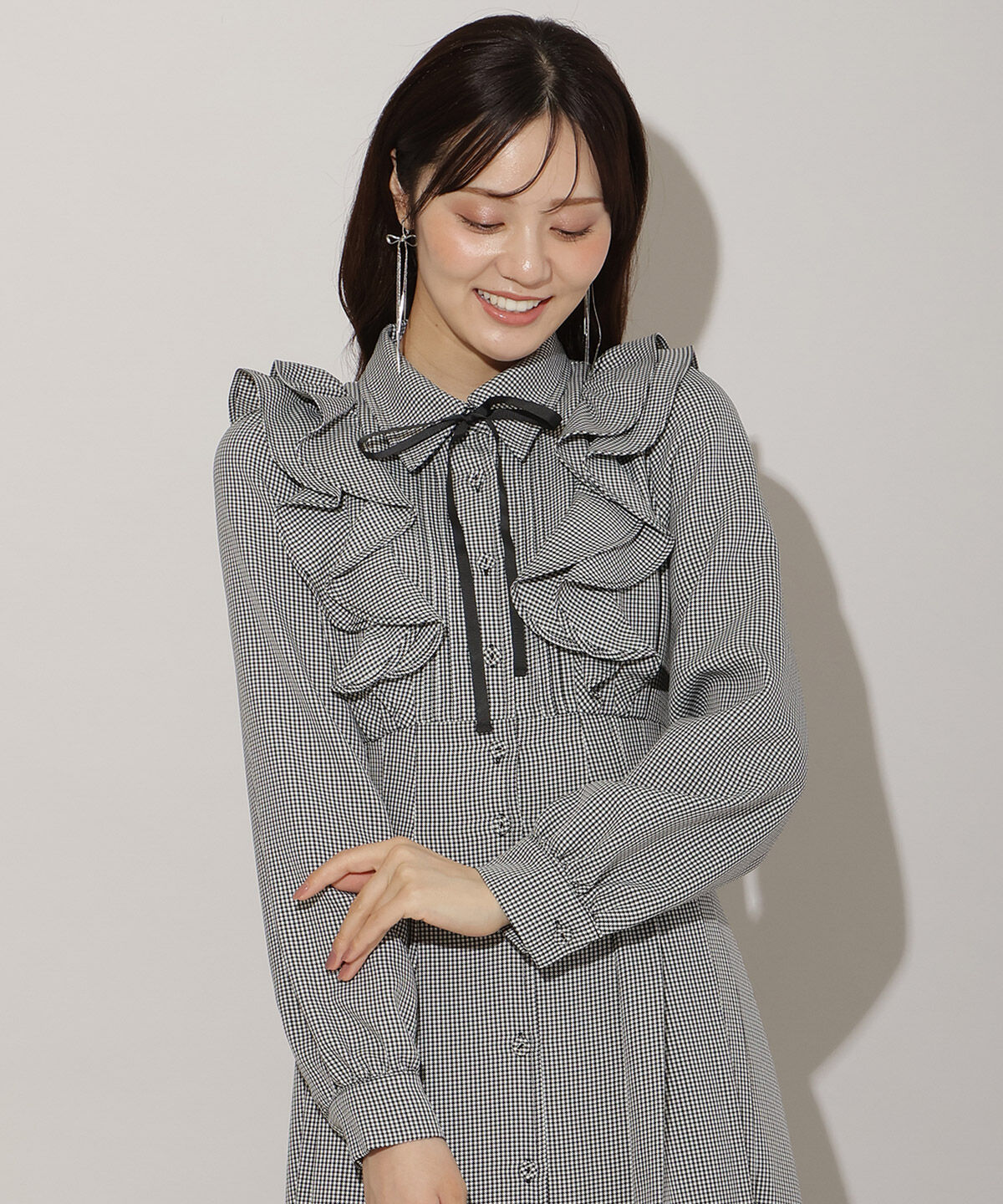 WILLSELECTION「ナローリボンフリルシャツワンピース」|ワンピース|