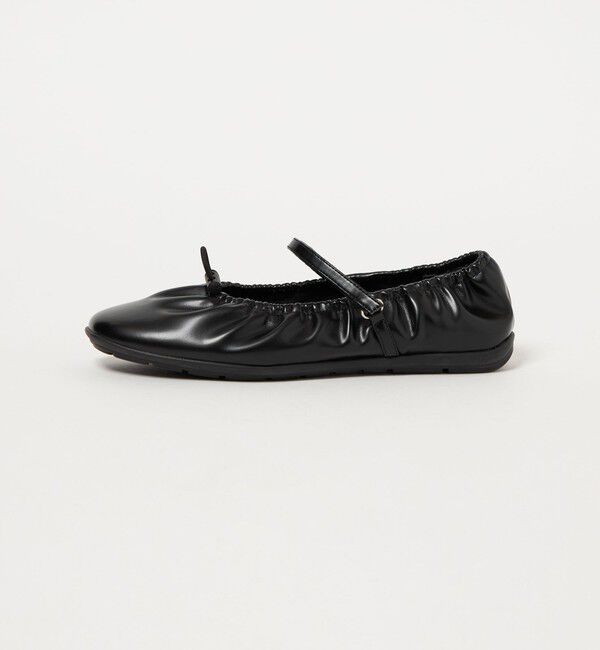 SY UNITED ARROWS「＜SY＞ シャーリングベルクロ フラット20&uarr;」|バレエシューズ|BLACK