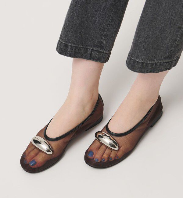 SY UNITED ARROWS「＜SY＞ビッグメタルシースルー フラット15&uarr;」|バレエシューズ|