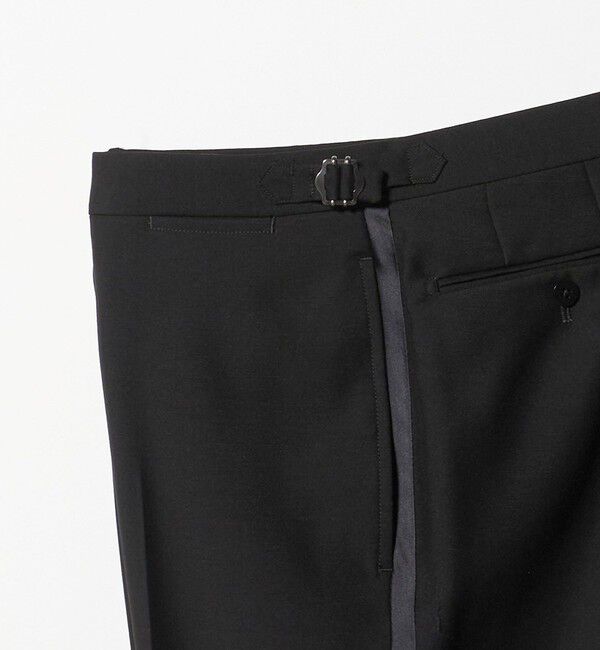 UNITED ARROWS「ブラック アジャスター ノープリーツ タキシードパンツ」|スーツ|