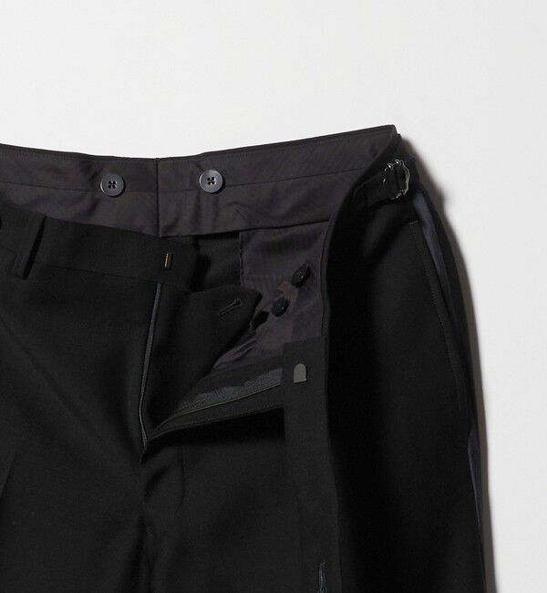 UNITED ARROWS「ブラック アジャスター ノープリーツ タキシードパンツ」|スーツ|