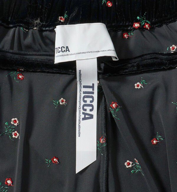 UNITED ARROWS「＜TICCA＞ベロア フラワー エンブロイダリー  パンツ」|チノ|