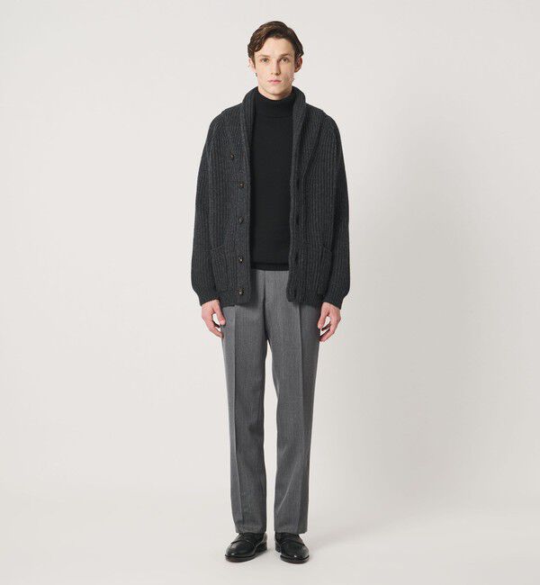 UNITED ARROWS「カバートクロス ツイル サイドアジャスター 1プリーツ テーパード スラックス」|チノ|