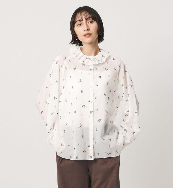UNITED ARROWS「【別注】＜dahl&rsquo;ia＞フラワー フリル ブラウス」|シャツ・ブラウス|
