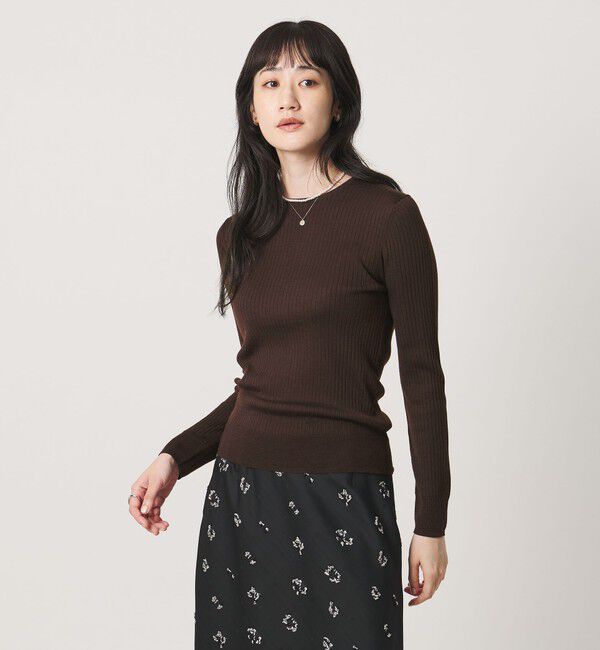 UNITED ARROWS「リブ クルーネック ニット」|ニット・セーター|