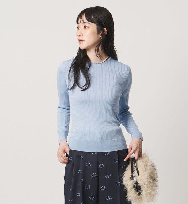 UNITED ARROWS「リブ クルーネック ニット」|ニット・セーター|