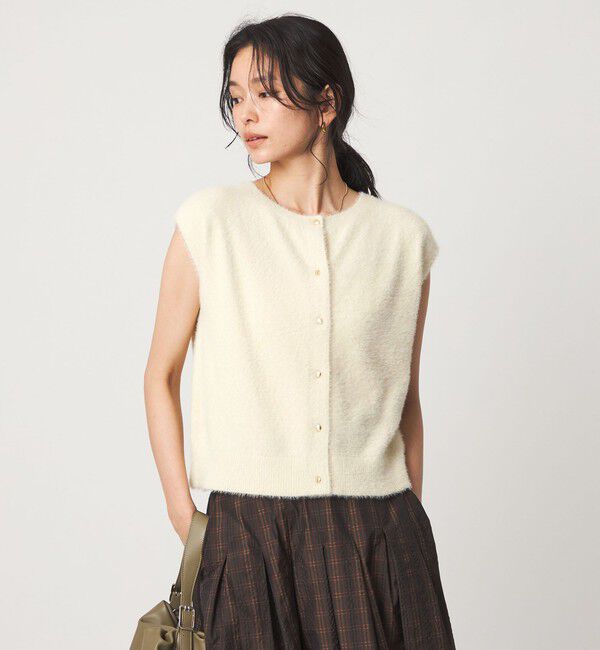 UNITED ARROWS green label relaxing「フラッフフェザー 2WAY フレンチスリーブ ニット」|ニット・セーター|