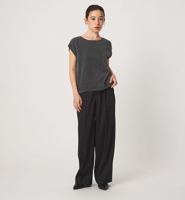 UNITED ARROWS green label relaxing「フラッフフェザー 2WAY フレンチスリーブ ニット」|ニット・セーター|