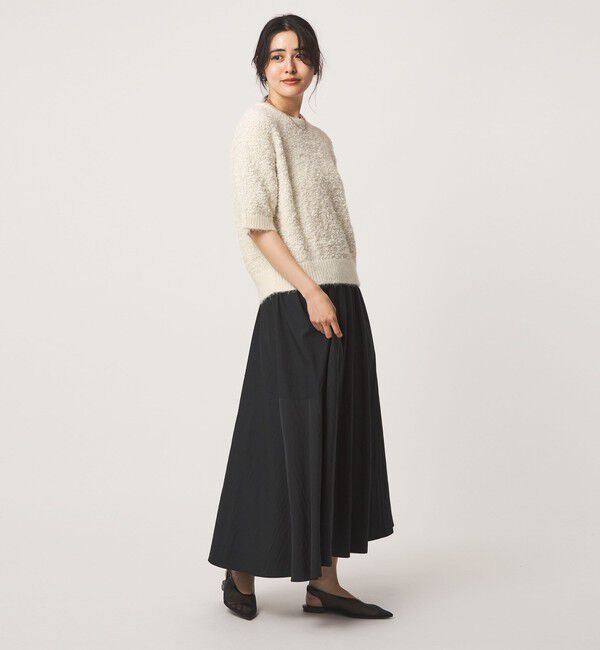 UNITED ARROWS green label relaxing「リボンヤーン ハーフスリーブ ニット プルオーバー」|ニット・セーター|