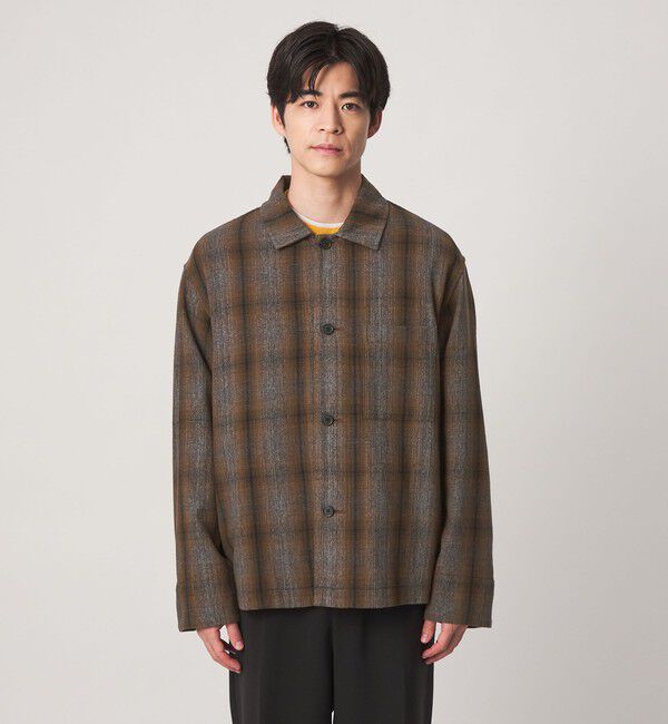 UNITED ARROWS green label relaxing「スペックダイ チェック柄 カバーオール ジャケット」|ブルゾン・スタジャン|