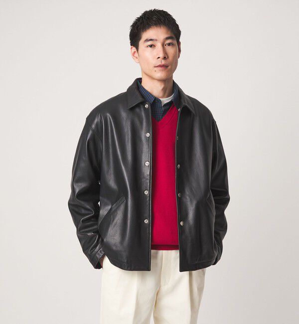 UNITED ARROWS green label relaxing「【別注】＜SKOOKUM＞レザー  ジャケット」|ブルゾン・スタジャン|