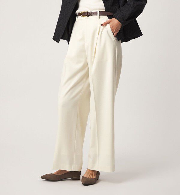 UNITED ARROWS green label relaxing「［size SHORT/TALLあり］Daily Chic サキソニー ワイド パンツ」|スラックス|