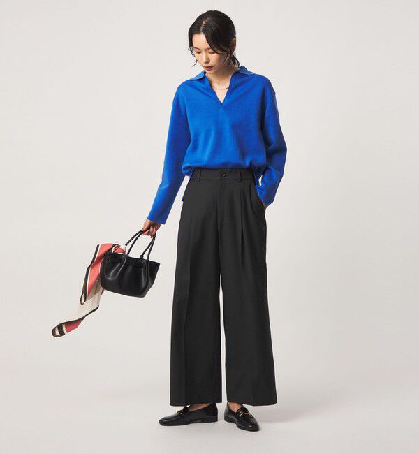 UNITED ARROWS green label relaxing「［size SHORT/TALLあり］Daily Chic サキソニー ワイド パンツ」|スラックス|
