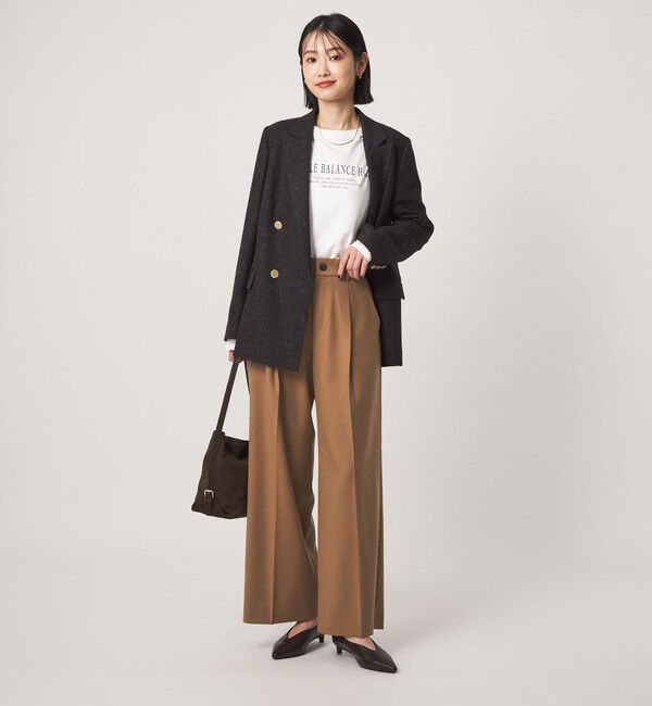 UNITED ARROWS green label relaxing「［size SHORT/TALLあり］Daily Chic サキソニー ワイド パンツ」|スラックス|