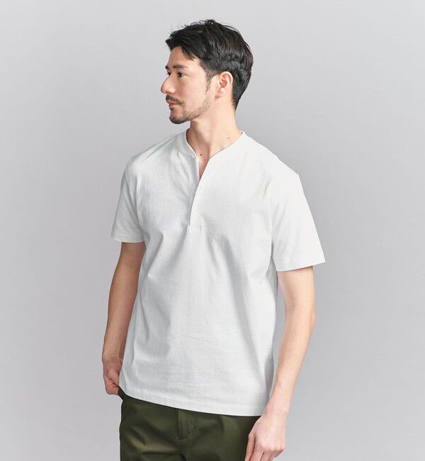 BEAUTY&YOUTH UNITED ARROWS「【WEB限定 WARDROBE SMART】クリア  ガスコットン ヘンリーネック カットソー【抗菌・防臭】」|Tシャツ・カットソー|