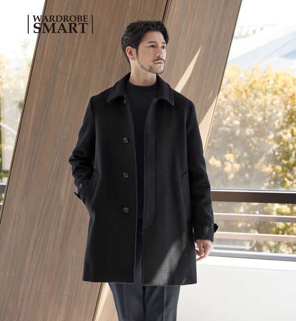 BEAUTY&YOUTH UNITED ARROWS「【WEB限定 WARDROBE SMART】PE メルトン バルカラーコート」|ステンカラーコート|