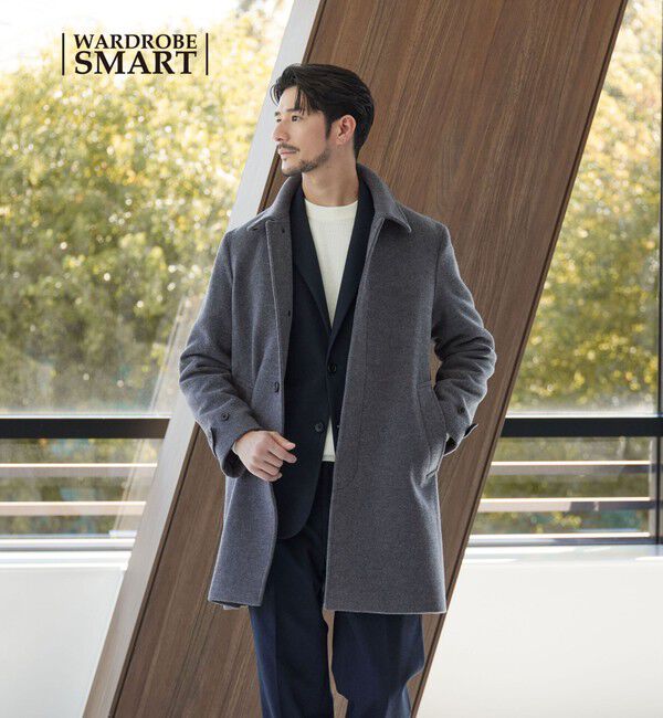 BEAUTY&YOUTH UNITED ARROWS「【WEB限定 WARDROBE SMART】PE メルトン バルカラーコート」|ステンカラーコート|DK.GRAY