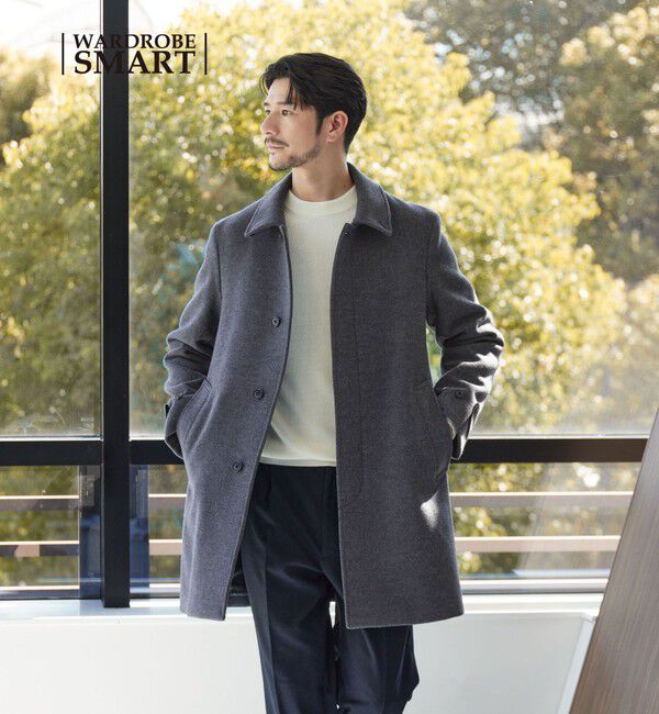 BEAUTY&YOUTH UNITED ARROWS「【WEB限定 WARDROBE SMART】PE メルトン バルカラーコート」|ステンカラーコート|