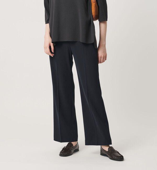 BEAUTY&YOUTH UNITED ARROWS「【WEB限定 Wardrobe DAILY MINIMAL】ダブルクロス フレアパンツ ウォッシャブル」|スラックス|NAVY