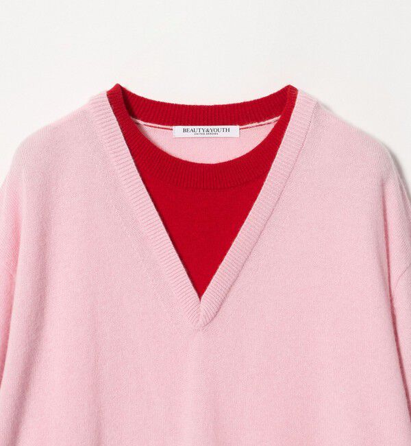 BEAUTY&YOUTH UNITED ARROWS「ウールカシミヤ ２トーン レイヤード ニットプルオーバー」|ニット・セーター|