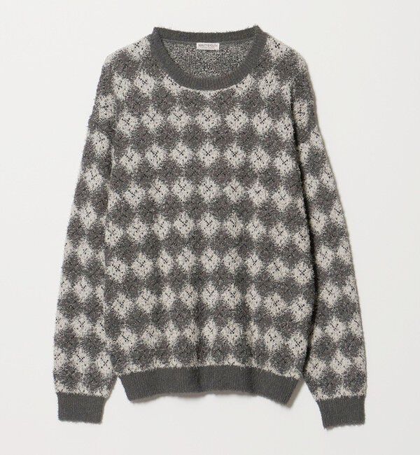 BEAUTY&YOUTH UNITED ARROWS「カールヤーン ブラー パターン クルーネック ニット」|ニット・セーター|
