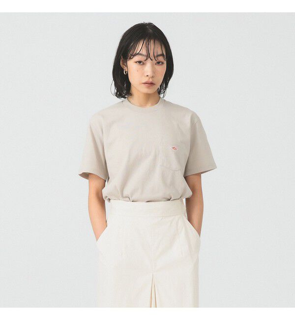 BEAMS SELECTION for WOMEN「DANTON / ポケット Tシャツ　26SS 洗濯可 ロゴオーバーサイズ リラックス メンズライク ダントン」|Tシャツ・カットソー|