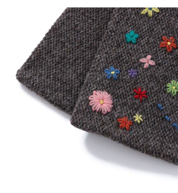 BEAMSBOY「手編み フラワー 刺繍 マフラー」|マフラー|