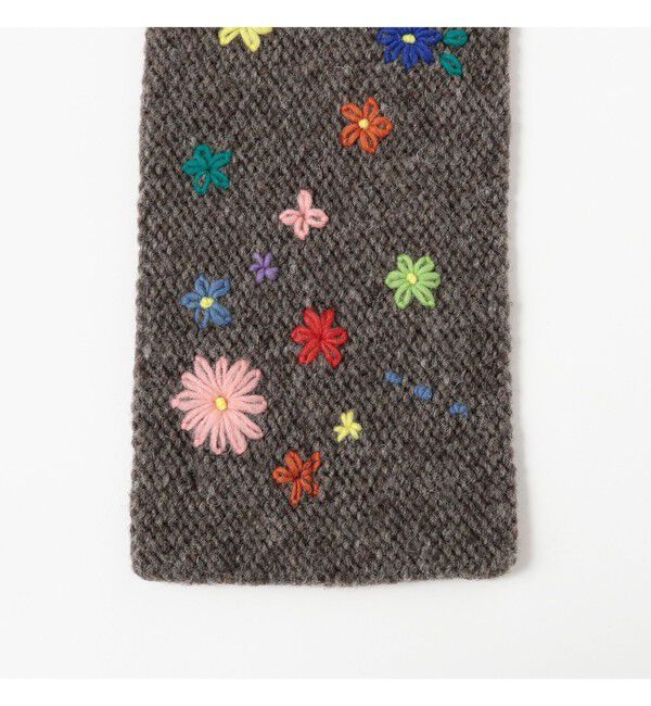 BEAMSBOY「手編み フラワー 刺繍 マフラー」|マフラー|