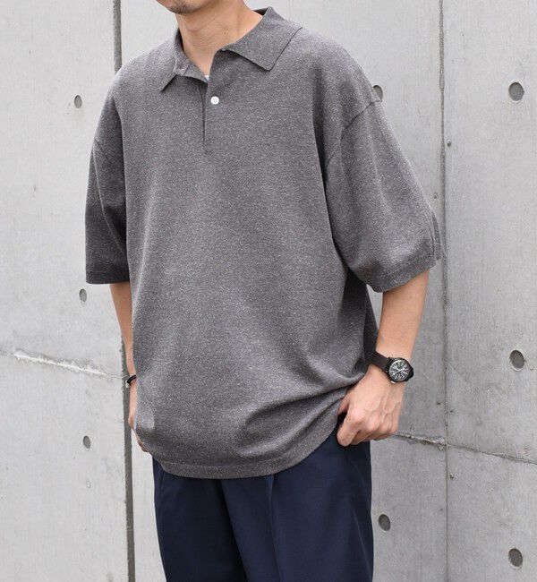 SHIPS any「SHIPS any:〈接触冷感〉ハイゲージ リネンミックス サマー ニット ポロシャツ 25SS◇」|ポロシャツ|