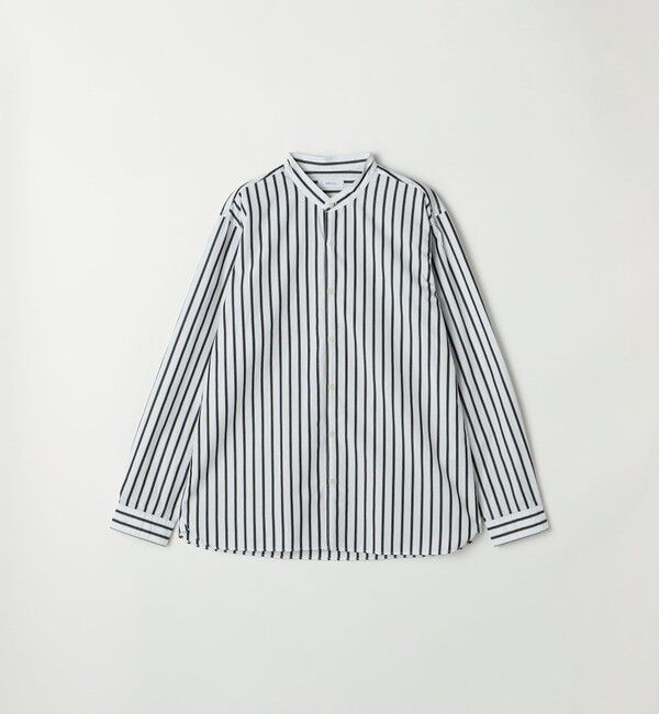 SHIPS any「〈洗濯機可能〉ストライプ / ソリッド リラックス バンドカラー シャツ 26AW◇」|シャツ・ブラウス|