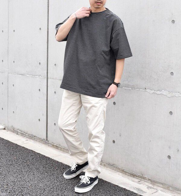 SHIPS any「SHIPS any: マイクロボーダー ミニ裏毛 ライト スウェット ライク Tシャツ◇」|Tシャツ・カットソー|