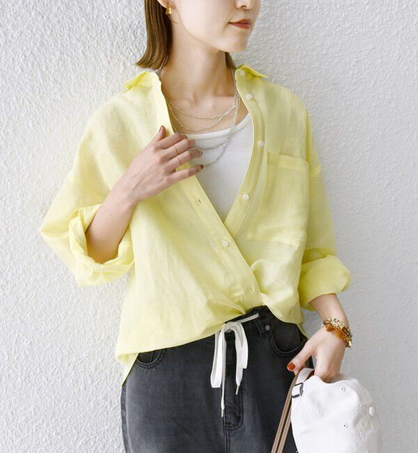 SHIPS for women「〈手洗い可能〉IMPERIAL LINEN オーバー シャツ」|シャツ・ブラウス|
